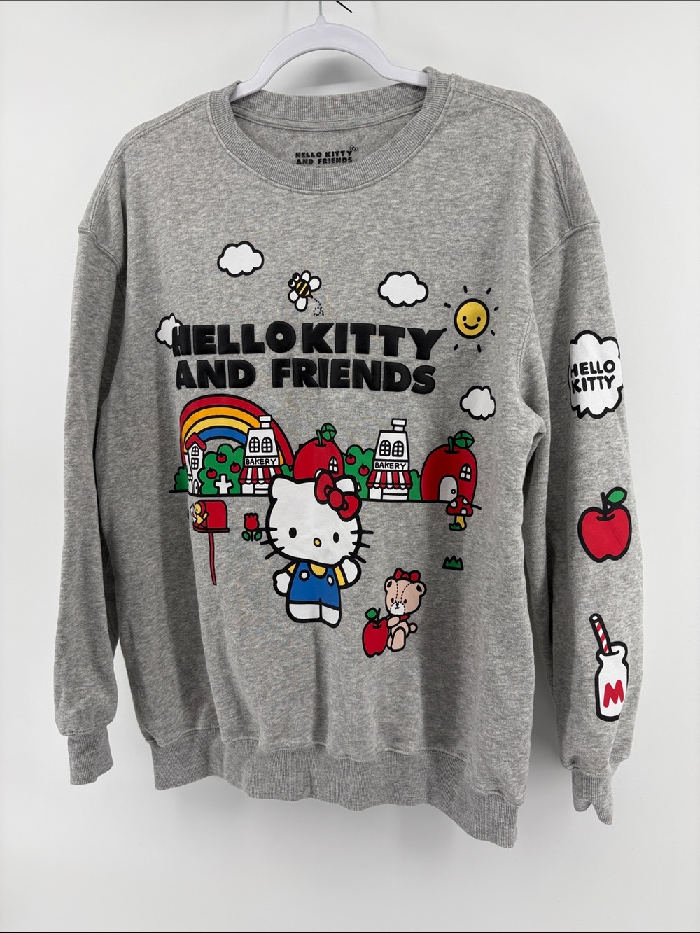 Sanrio Hello Kitty Grey Graphic Sweatshirt with Multicolor Print